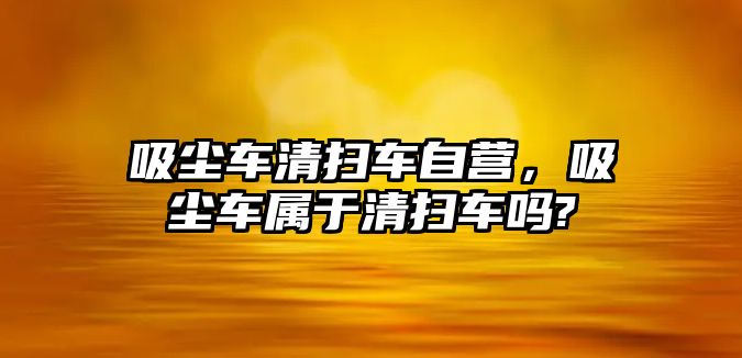 吸塵車清掃車自營，吸塵車屬于清掃車嗎?