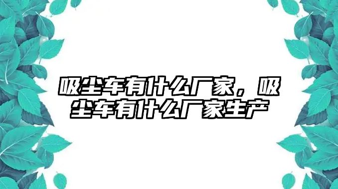 吸塵車有什么廠家，吸塵車有什么廠家生產