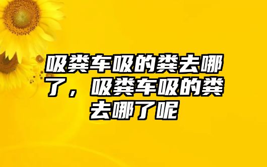 吸糞車吸的糞去哪了，吸糞車吸的糞去哪了呢