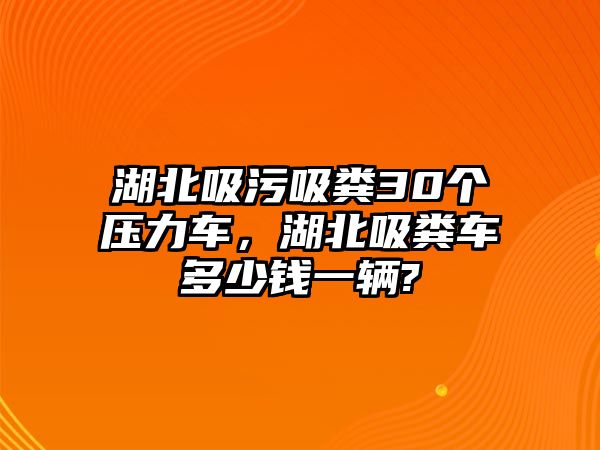 湖北吸污吸糞30個壓力車，湖北吸糞車多少錢一輛?