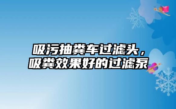 吸污抽糞車過濾頭，吸糞效果好的過濾泵