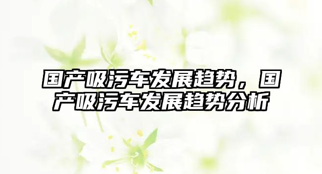 國產吸污車發展趨勢，國產吸污車發展趨勢分析