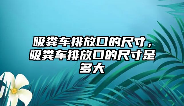 吸糞車排放口的尺寸，吸糞車排放口的尺寸是多大