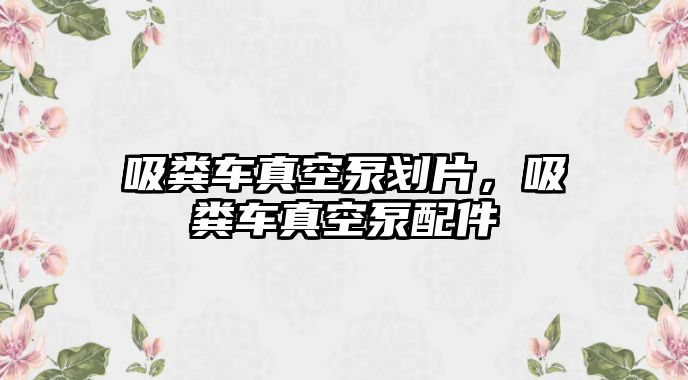 吸糞車真空泵劃片，吸糞車真空泵配件