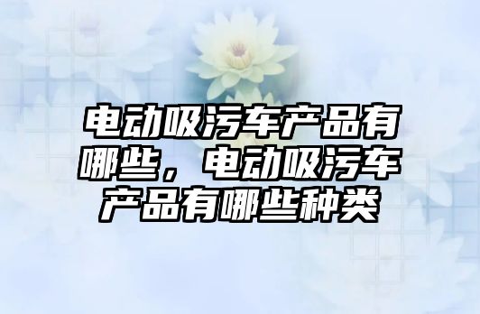 電動吸污車產品有哪些，電動吸污車產品有哪些種類