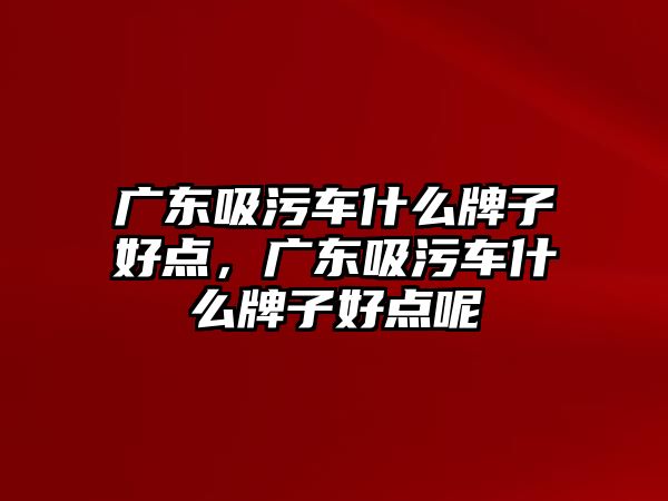 廣東吸污車什么牌子好點(diǎn)，廣東吸污車什么牌子好點(diǎn)呢