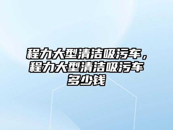 程力大型清潔吸污車，程力大型清潔吸污車多少錢