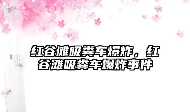 紅谷灘吸糞車爆炸，紅谷灘吸糞車爆炸事件