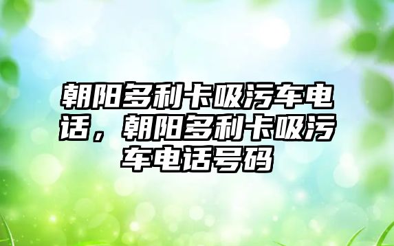 朝陽多利卡吸污車電話，朝陽多利卡吸污車電話號碼