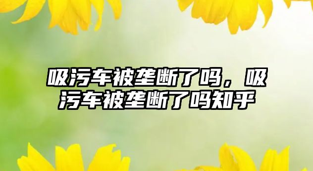 吸污車被壟斷了嗎，吸污車被壟斷了嗎知乎