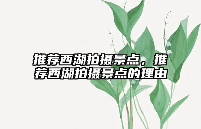 推薦西湖拍攝景點，推薦西湖拍攝景點的理由