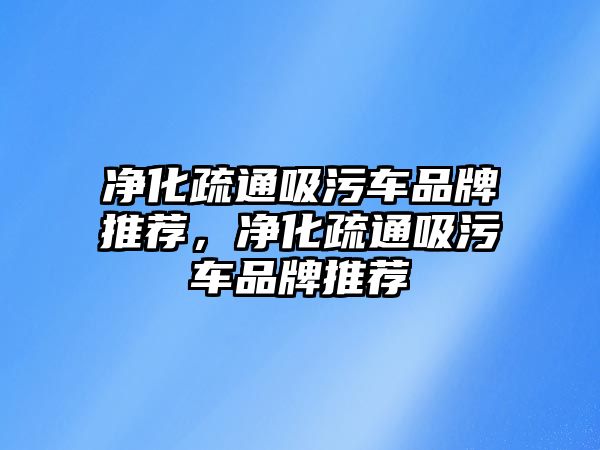 凈化疏通吸污車品牌推薦，凈化疏通吸污車品牌推薦