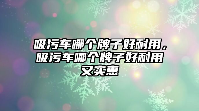 吸污車哪個牌子好耐用，吸污車哪個牌子好耐用又實惠