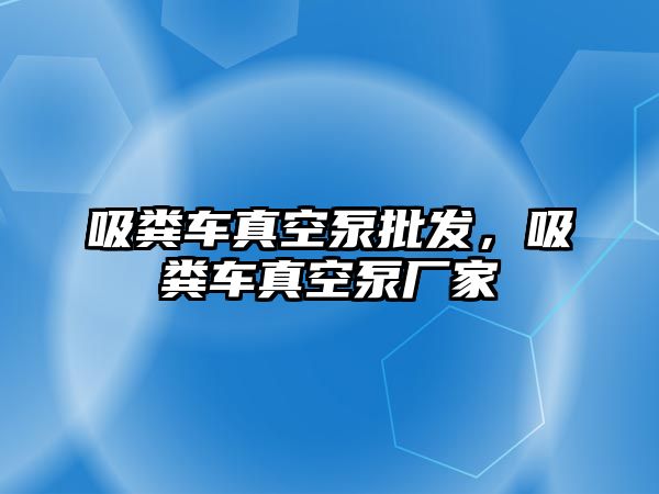 吸糞車真空泵批發，吸糞車真空泵廠家