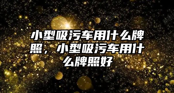 小型吸污車用什么牌照，小型吸污車用什么牌照好