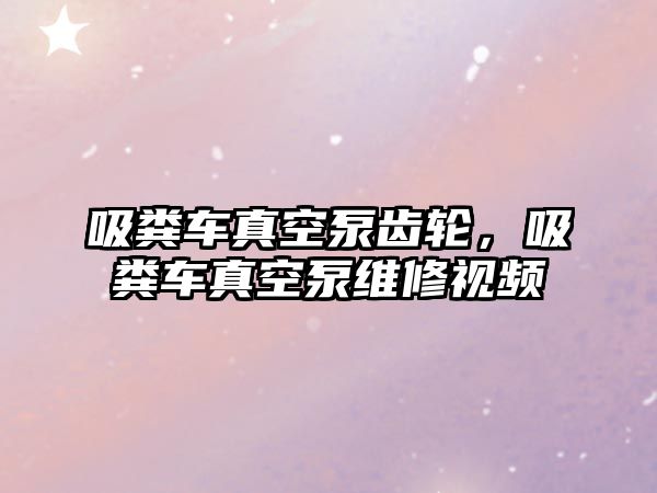 吸糞車真空泵齒輪，吸糞車真空泵維修視頻