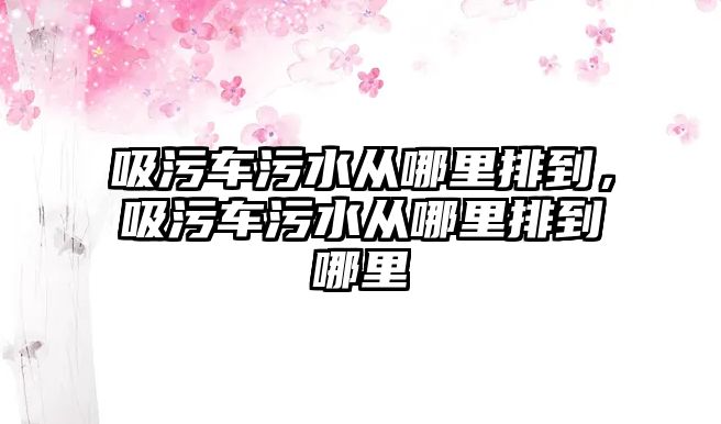 吸污車污水從哪里排到，吸污車污水從哪里排到哪里