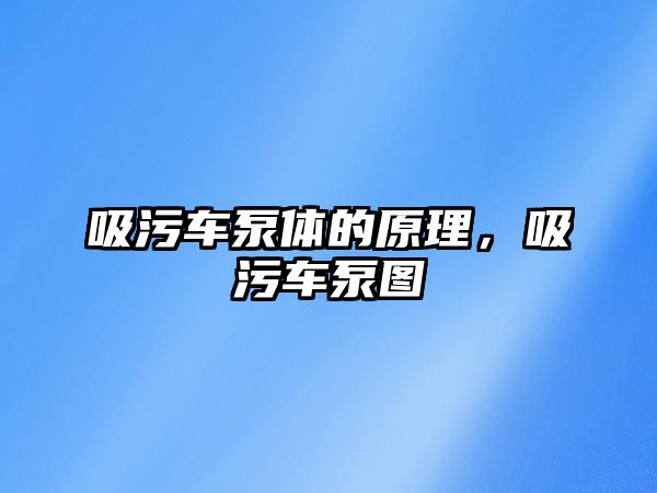 吸污車泵體的原理，吸污車泵圖