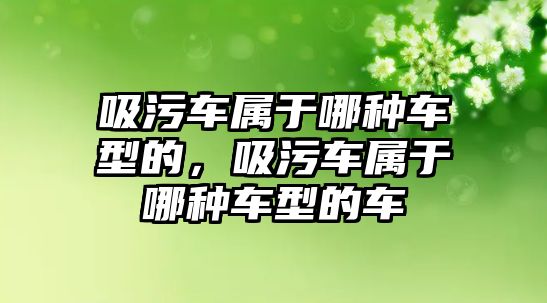 吸污車屬于哪種車型的，吸污車屬于哪種車型的車