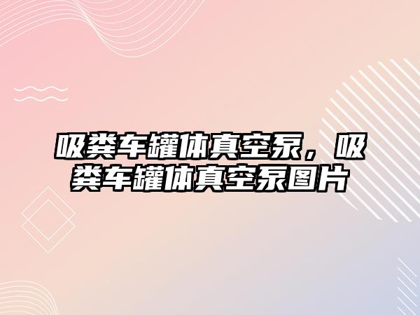 吸糞車罐體真空泵，吸糞車罐體真空泵圖片