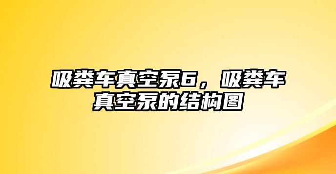 吸糞車真空泵6，吸糞車真空泵的結(jié)構(gòu)圖