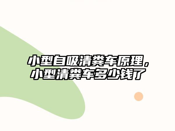 小型自吸清糞車原理，小型清糞車多少錢了