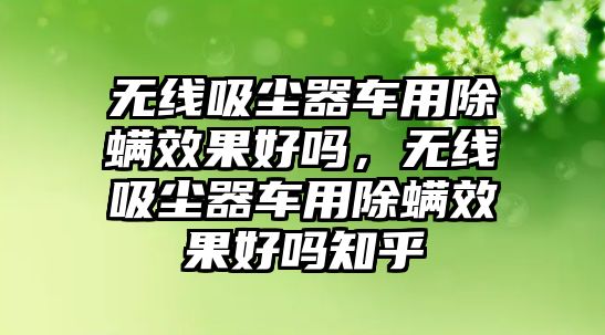 無線吸塵器車用除螨效果好嗎，無線吸塵器車用除螨效果好嗎知乎