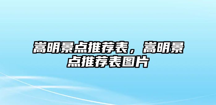 嵩明景點推薦表，嵩明景點推薦表圖片