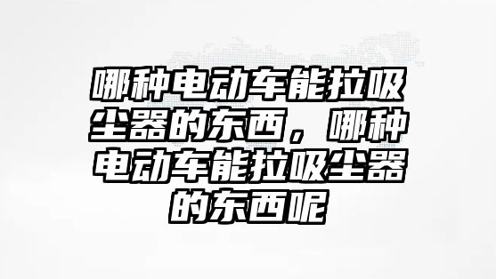 哪種電動車能拉吸塵器的東西，哪種電動車能拉吸塵器的東西呢