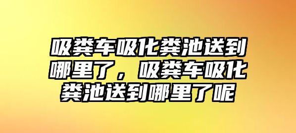 吸糞車吸化糞池送到哪里了，吸糞車吸化糞池送到哪里了呢