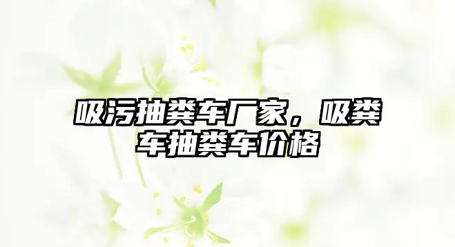 吸污抽糞車廠家，吸糞車抽糞車價格