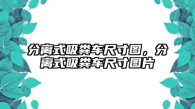 分離式吸糞車尺寸圖，分離式吸糞車尺寸圖片