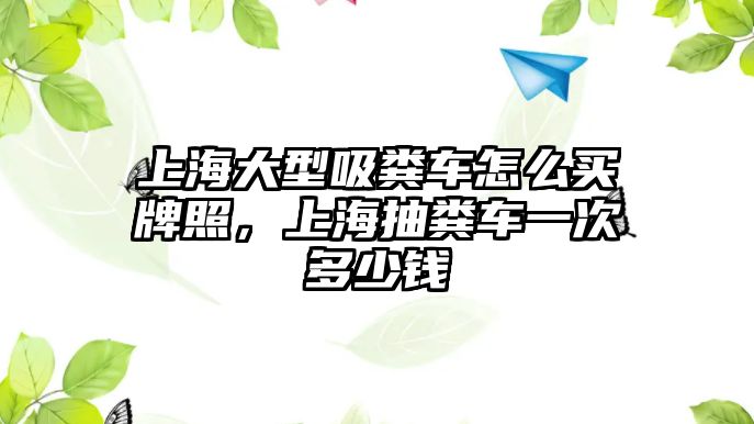 上海大型吸糞車怎么買牌照，上海抽糞車一次多少錢