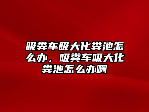 吸糞車吸大化糞池怎么辦，吸糞車吸大化糞池怎么辦啊