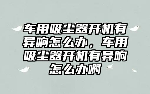 車用吸塵器開機(jī)有異響怎么辦，車用吸塵器開機(jī)有異響怎么辦啊