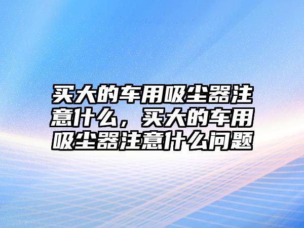 買大的車用吸塵器注意什么，買大的車用吸塵器注意什么問題