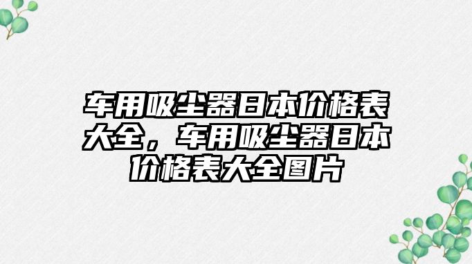 車用吸塵器日本價格表大全，車用吸塵器日本價格表大全圖片